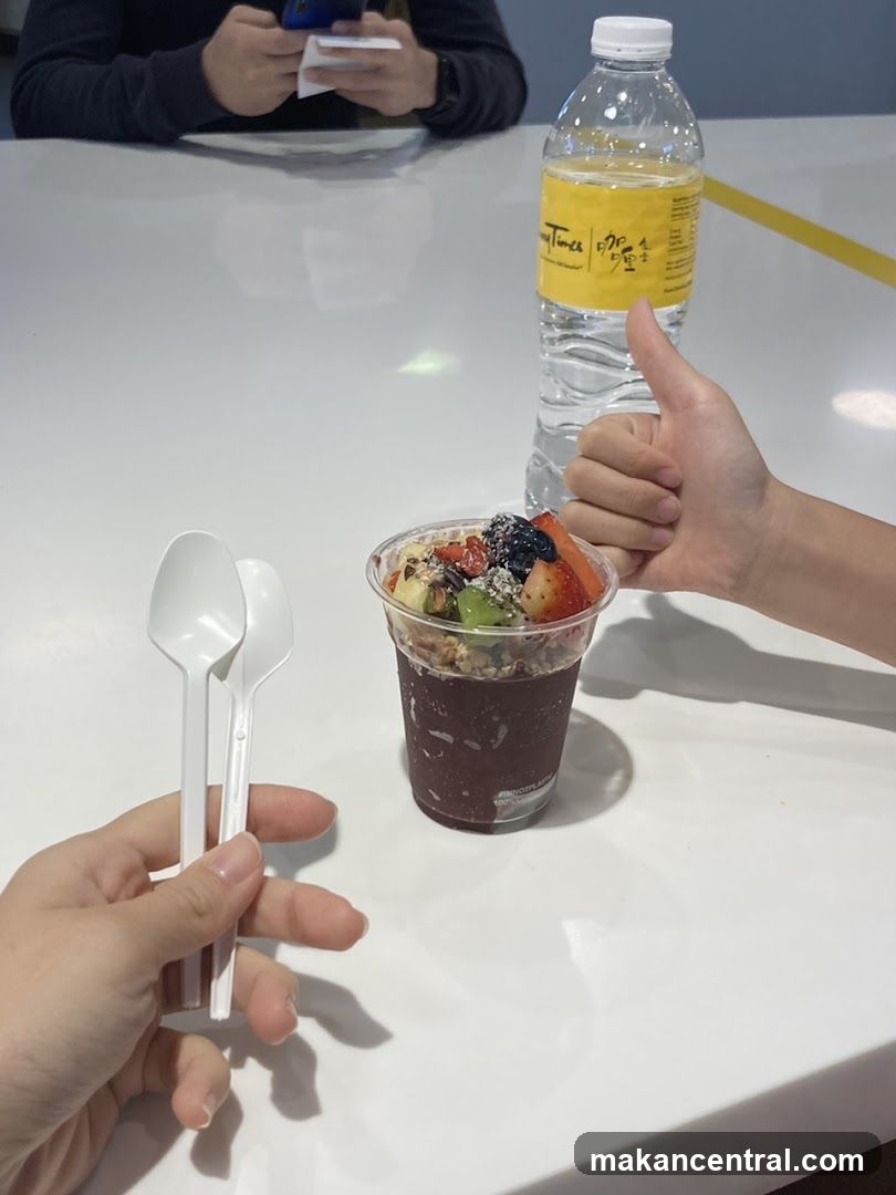 Acai Bowl and Water