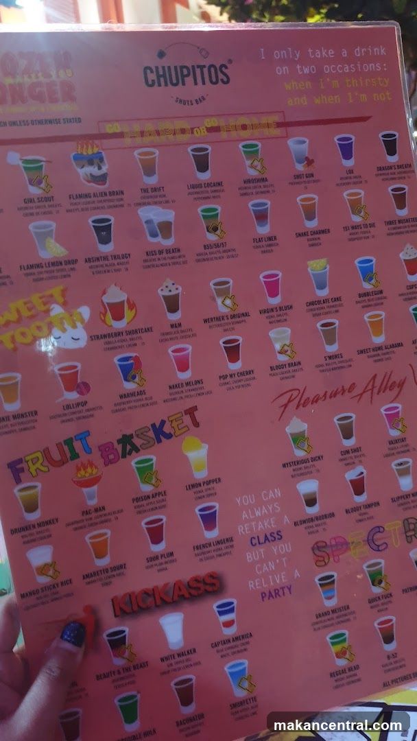 CHUPITOS SHOTS BAR Menu