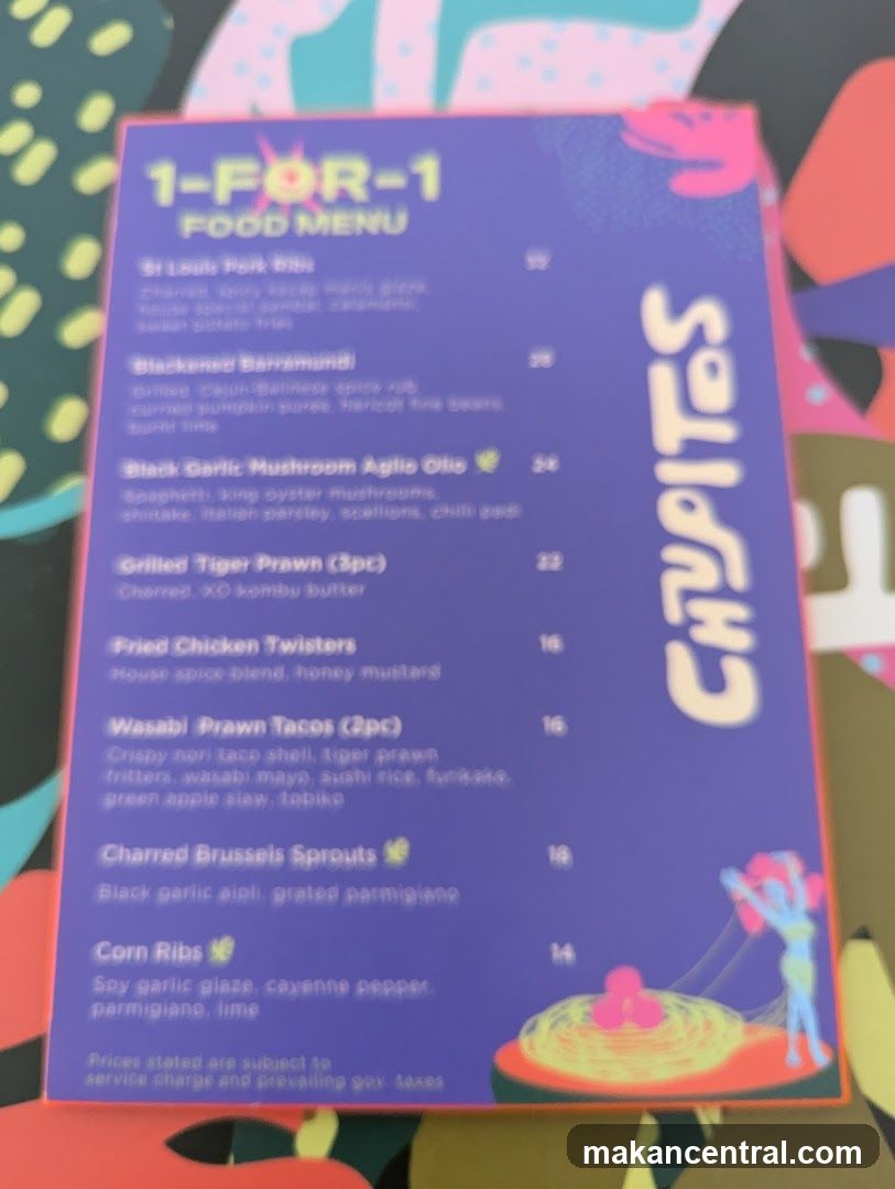 1-FOR-1 FOOD MENU