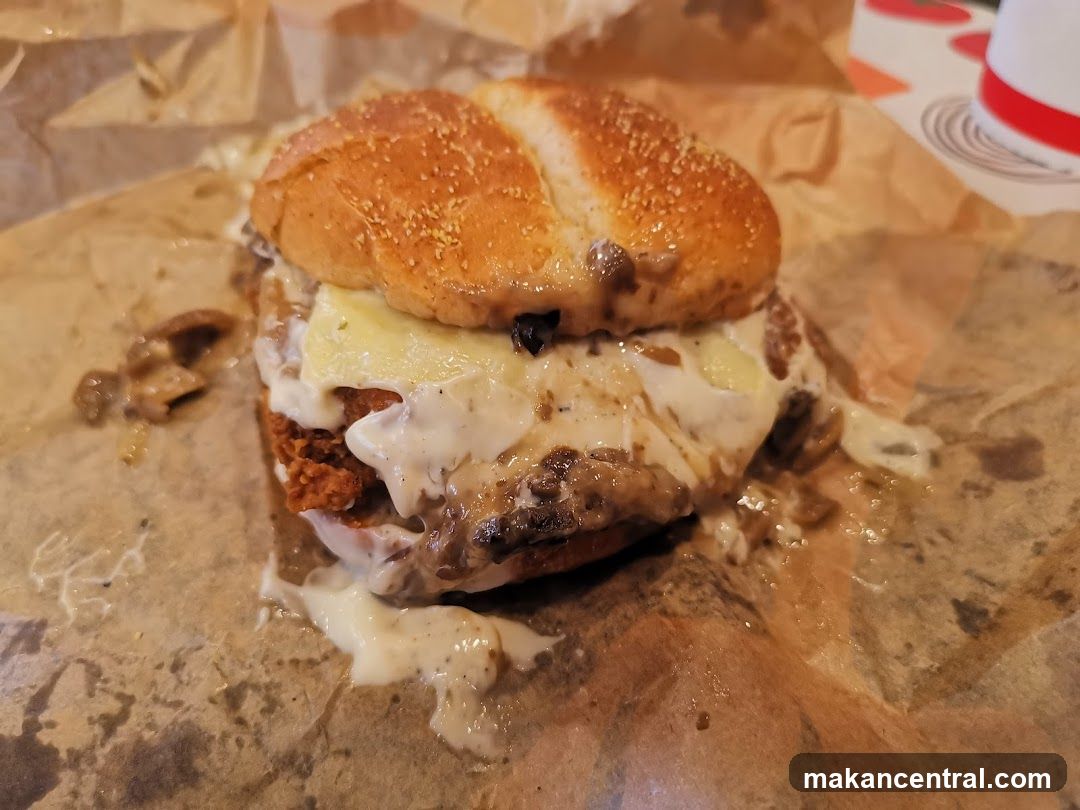 Cheesy Mushroom Burger
