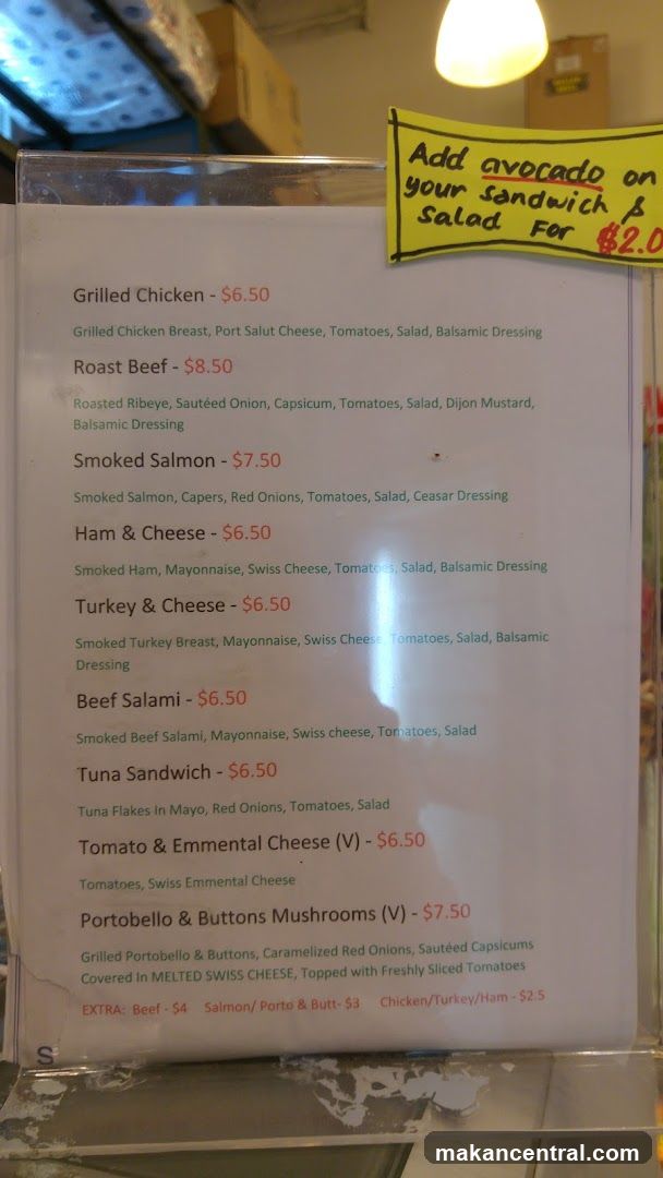 Sandwich and Salad Menu