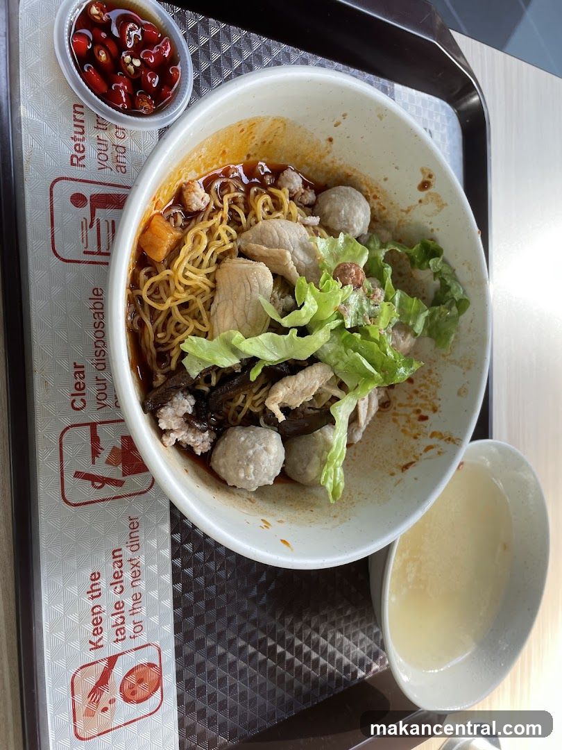 Noodles with Meatballs and Chili