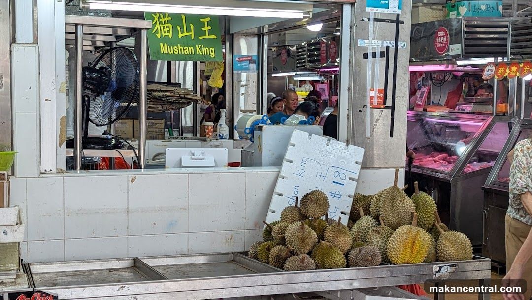 Durian Stall with Meat Display