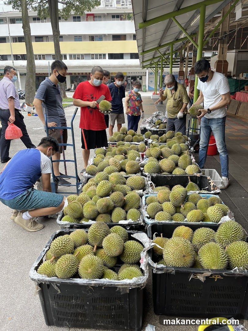 Durian Stall with Customers