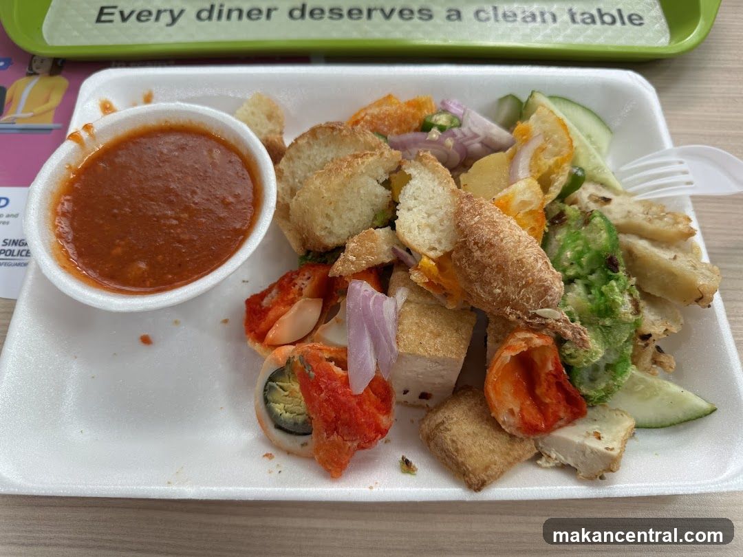 Plate of Food with Dipping Sauce