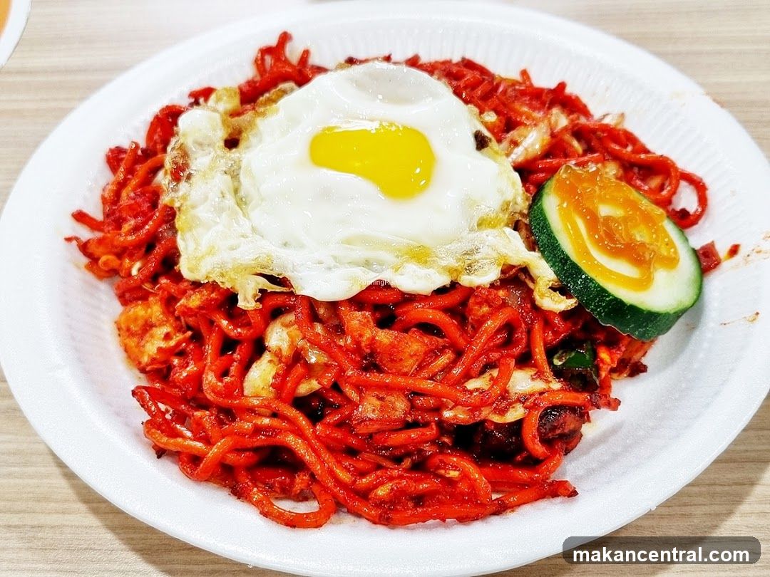 Noodles with Fried Egg and Cucumber