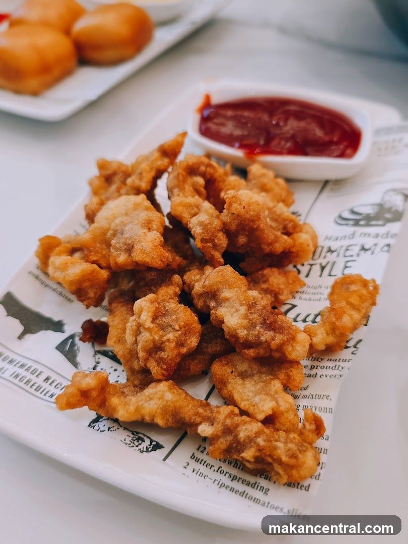 Fried Chicken Bites with Ketchup