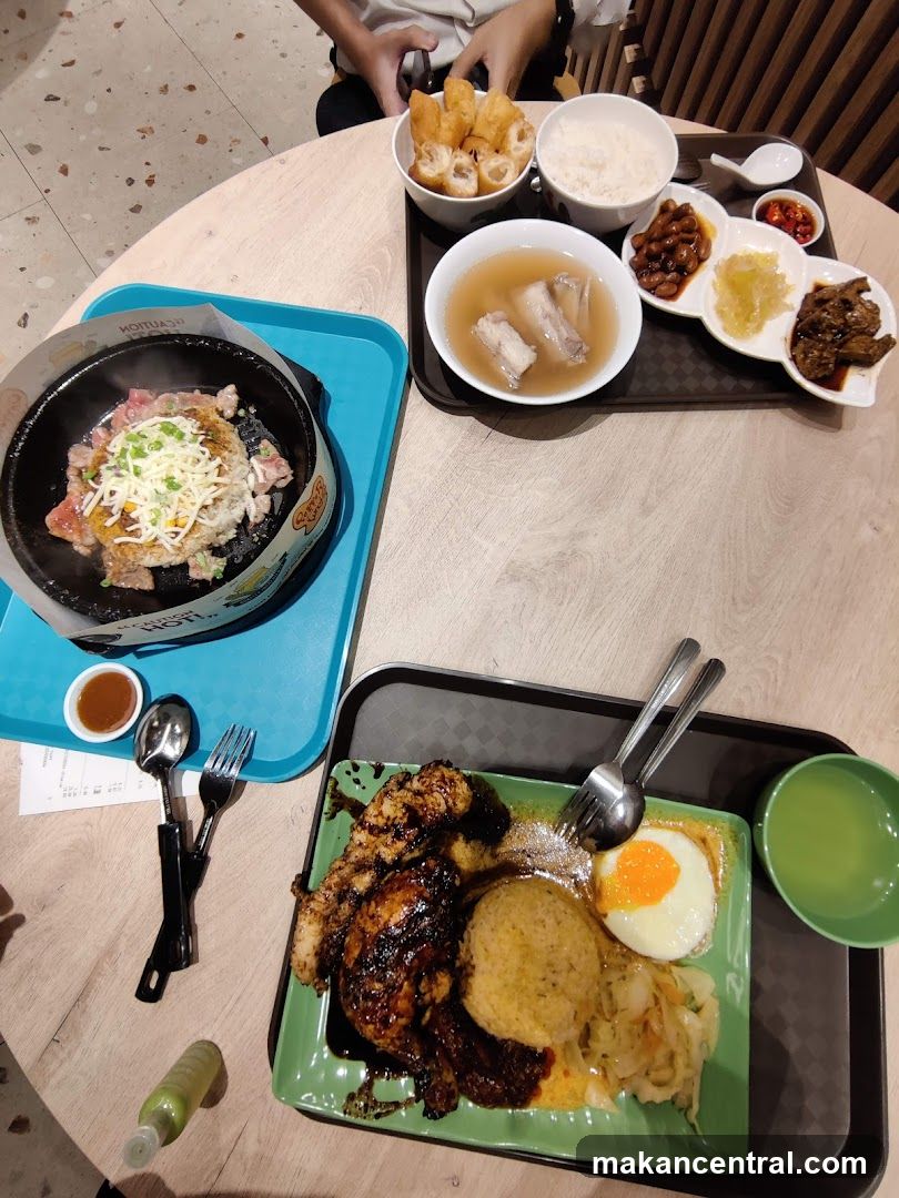 Table with various meals