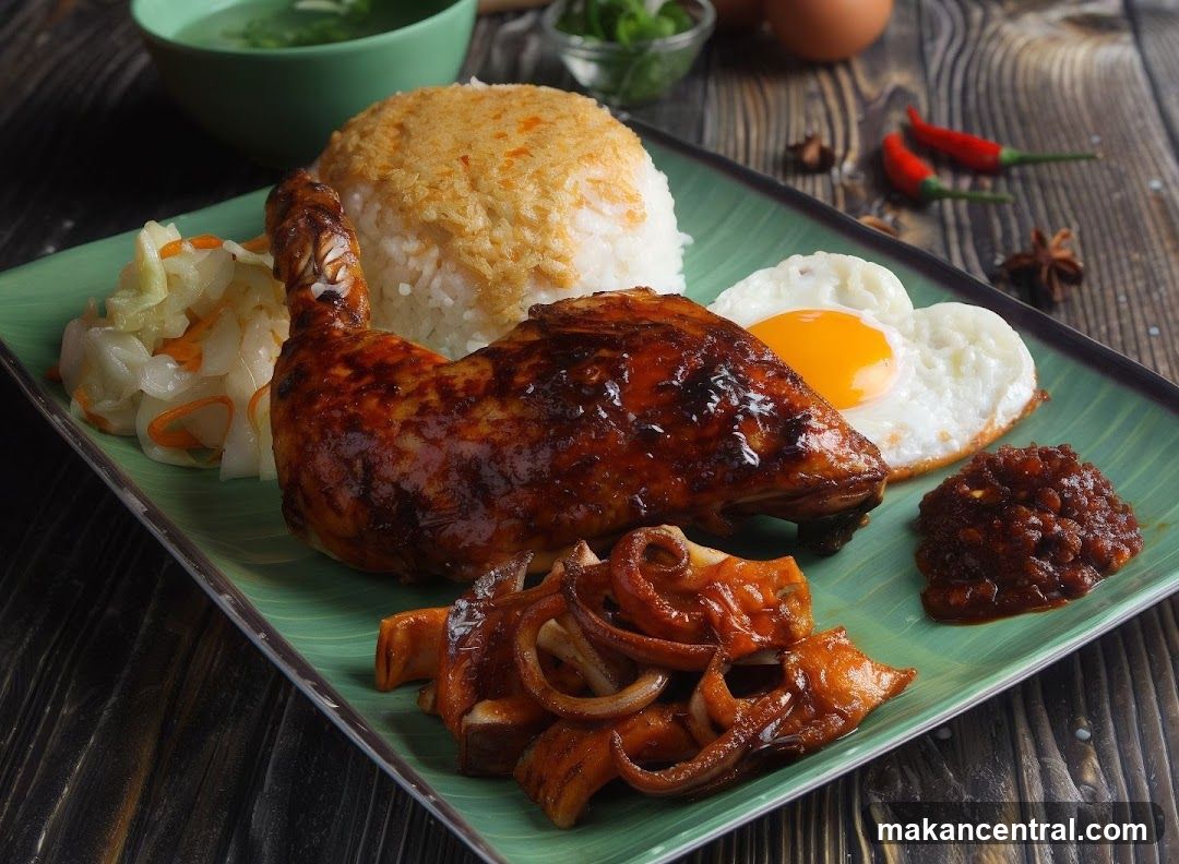 Roasted Chicken and Squid Meal