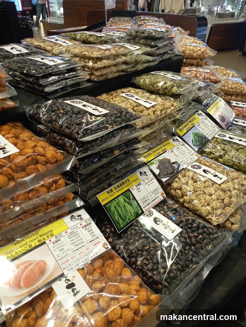 Assortment of Packaged Beans and Snacks