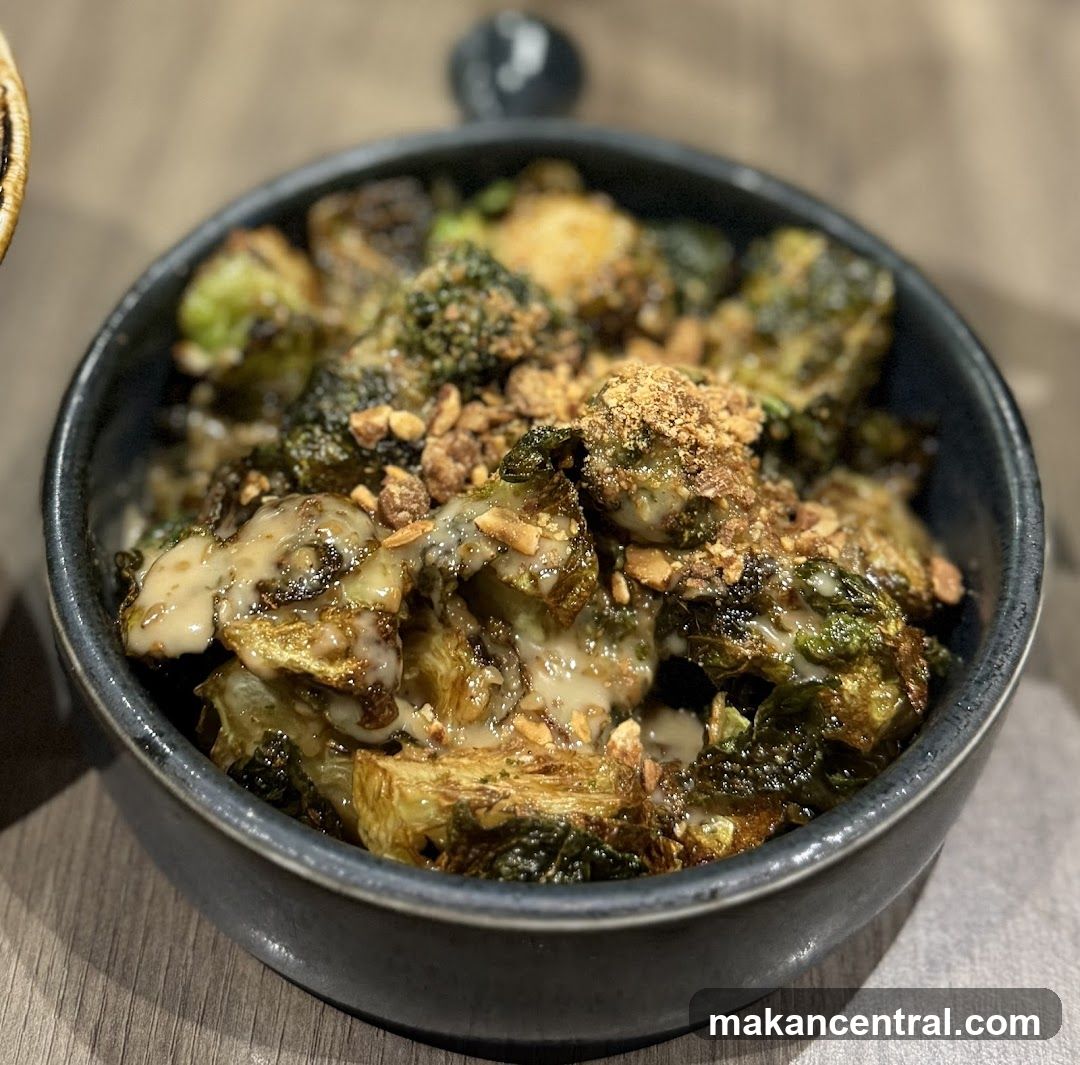 Roasted Brussels Sprouts with Sauce and Nuts