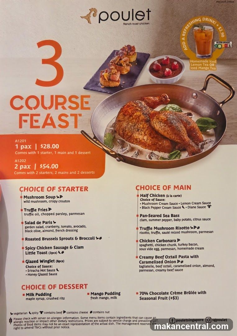 3 Course Feast Menu