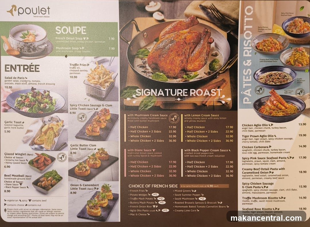 Poulet Menu