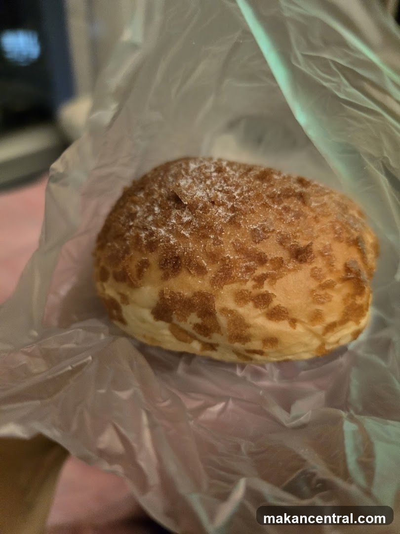 Bread roll in plastic bag