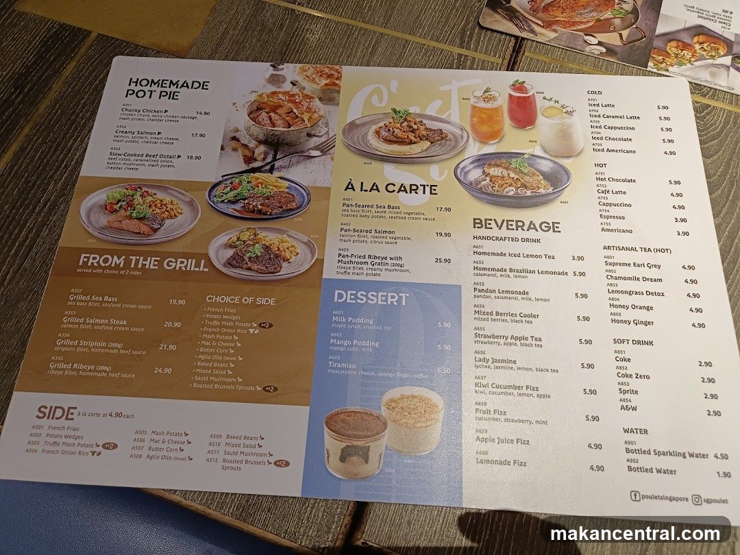 Poulet Singapore Menu
