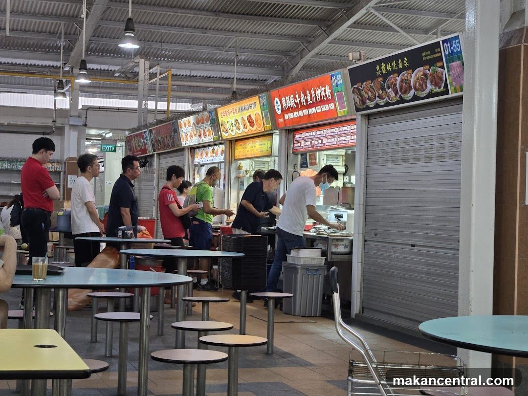 Food stalls with customers
