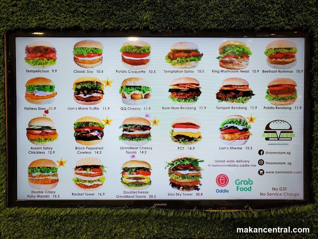 Nom Nom Burgers Menu