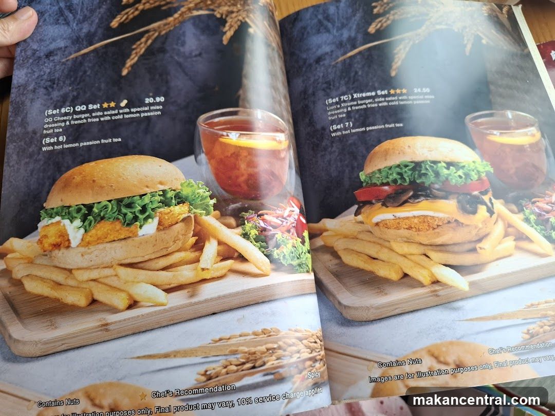 Menu Page with Burger Sets