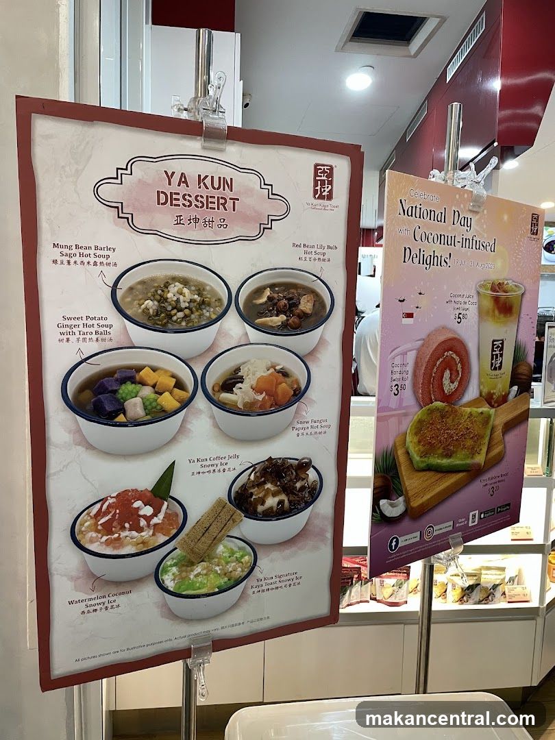 Ya Kun Dessert Menu and National Day Specials