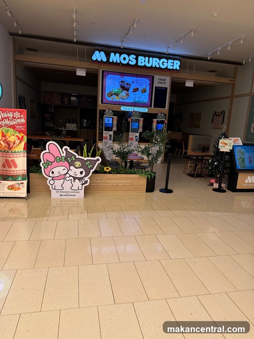 Mos Burger Storefront with Holiday Decorations