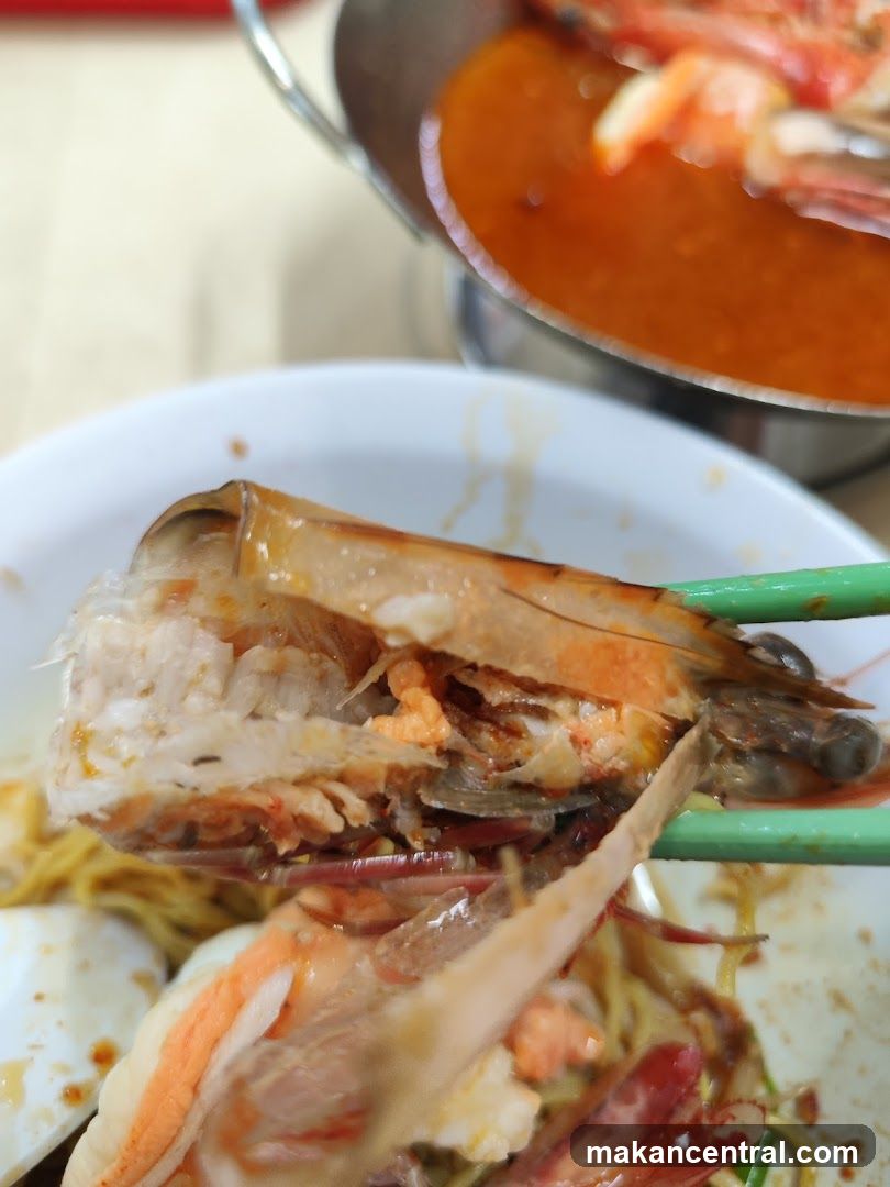 Close-up of Prawn Noodles