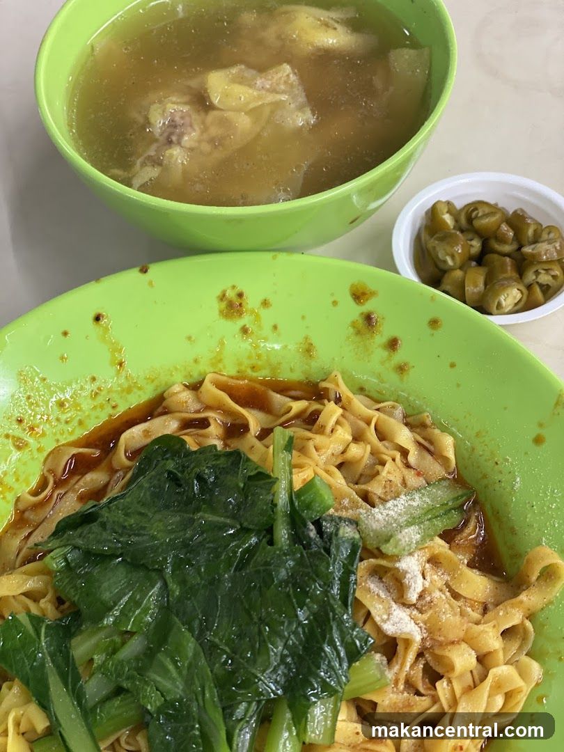 Noodles with Soup and Pickled Chilies