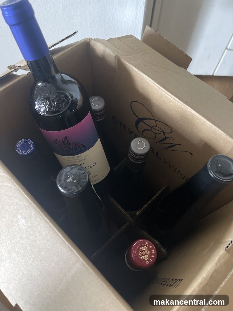 Wine Bottles in a Cardboard Box