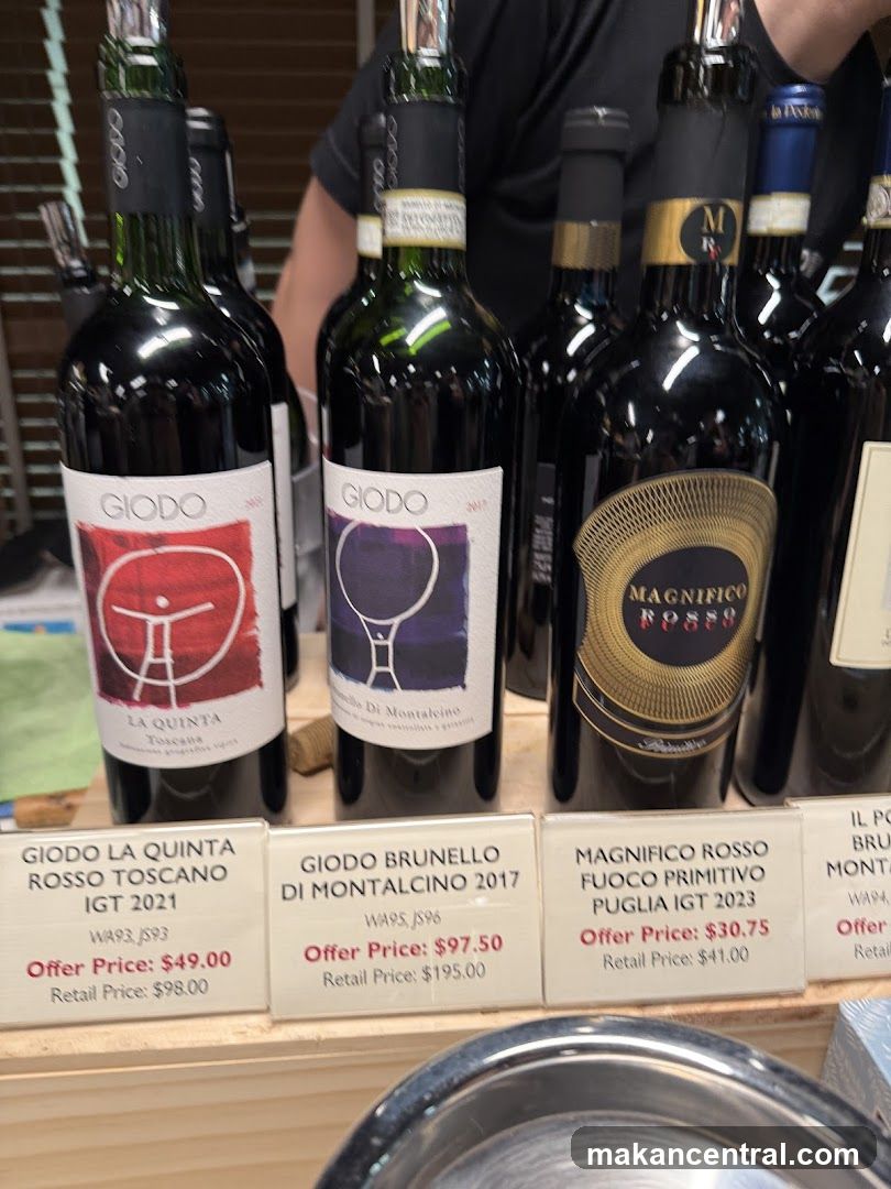 Wine Bottles with Price Tags