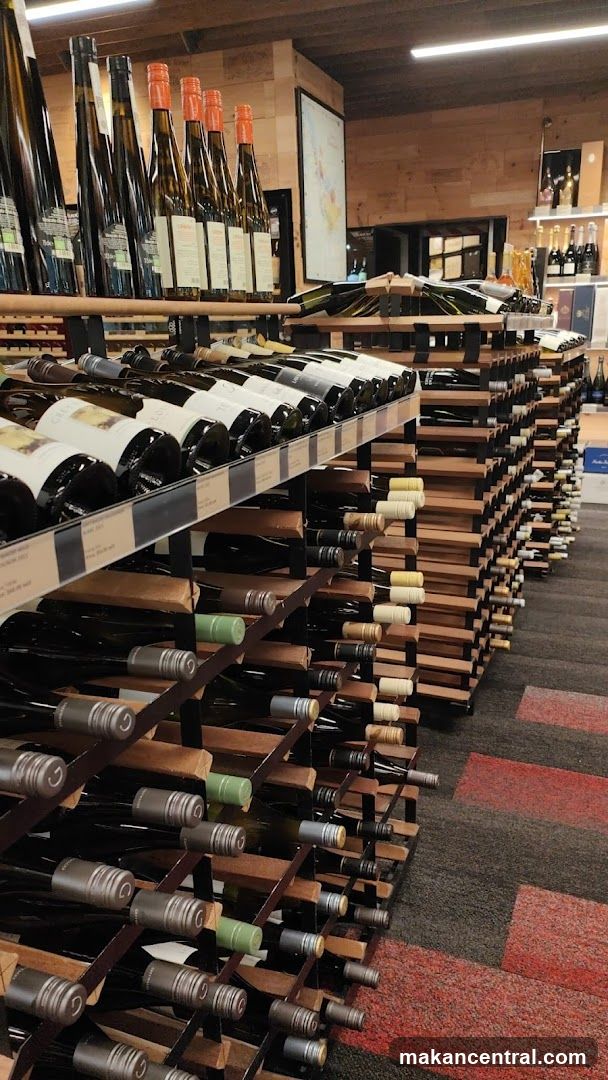 Wine bottles on display