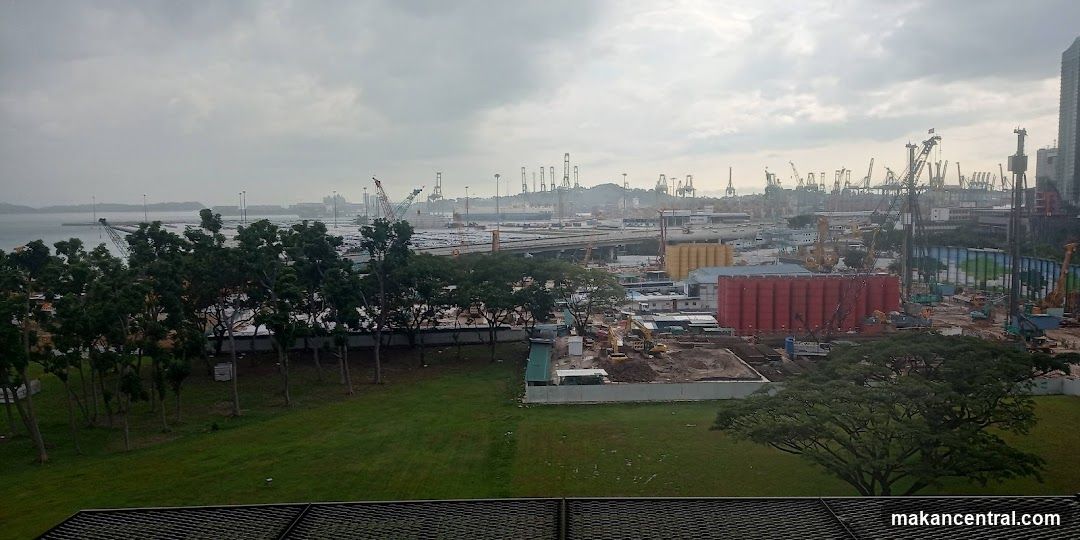 Industrial Port with Cranes and Construction
