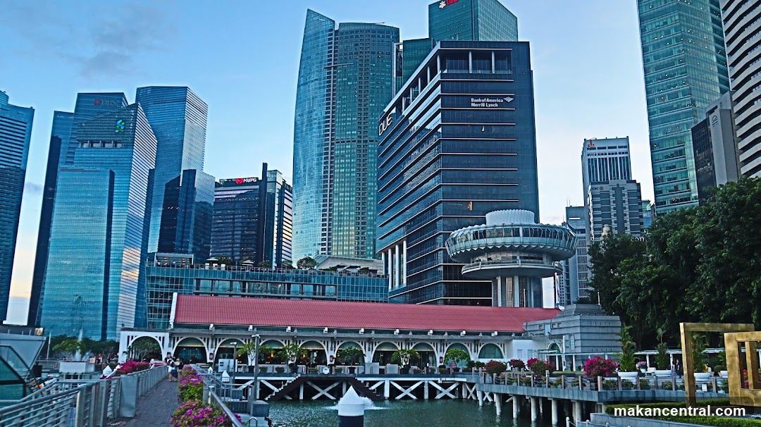Modern Cityscape with Waterfront Dining