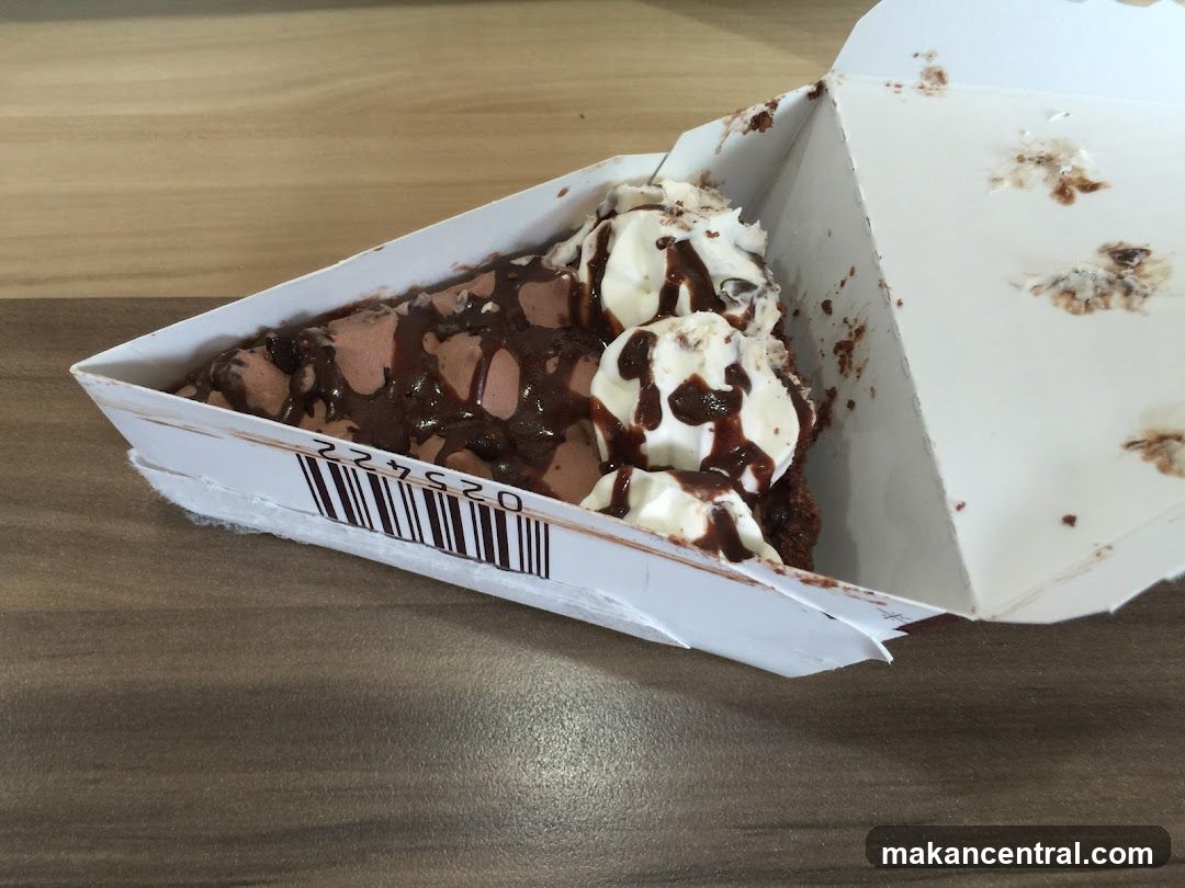 Chocolate dessert with whipped cream