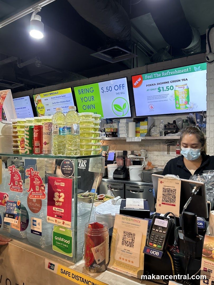 Food counter with digital menu boards and promotions