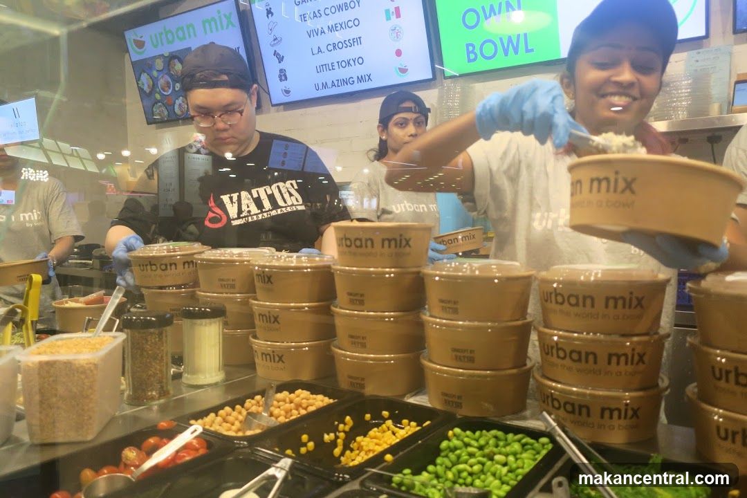 Food preparation at Urban Mix