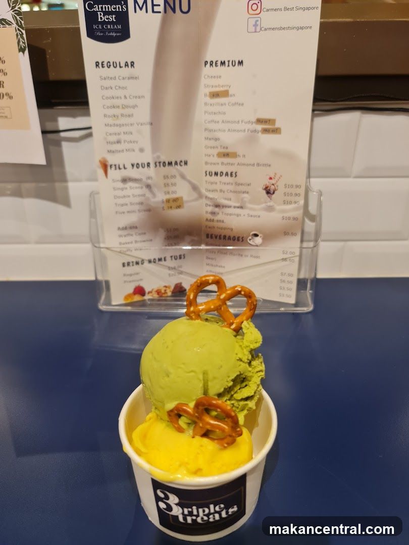 Carmen's Best Ice Cream Menu