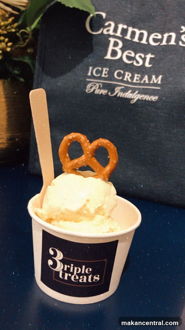 Ice Cream Cup with Pretzel Topping