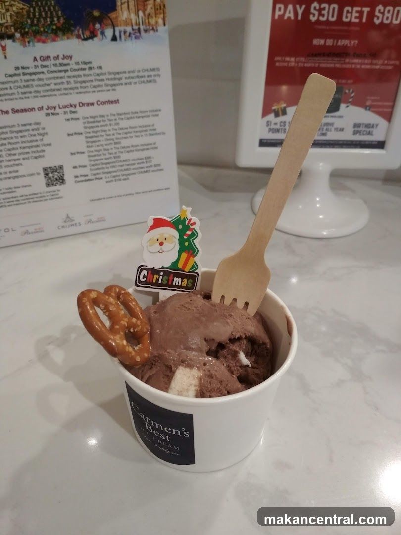 Ice Cream with Christmas Decoration