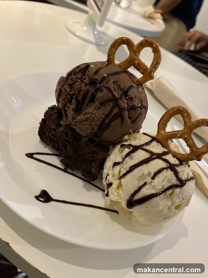 Brownie and Ice Cream Dessert