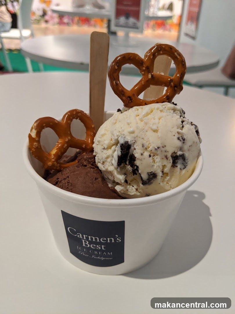 Ice Cream Cup with Pretzels
