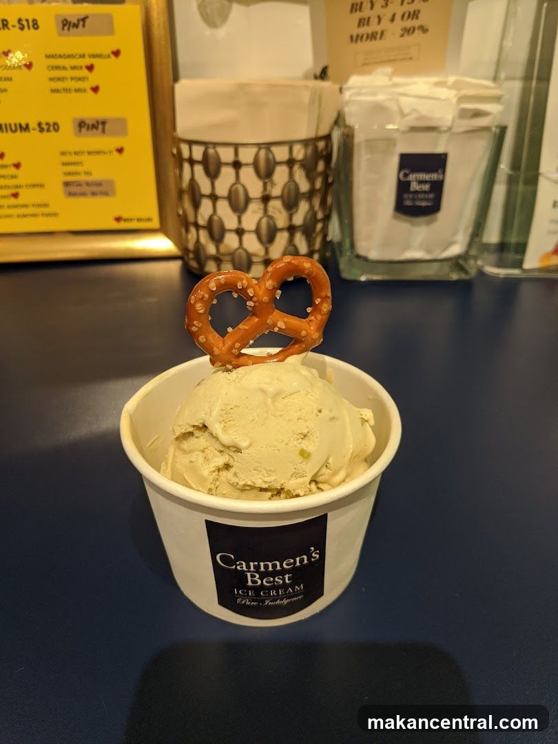 Ice Cream Cup with Pretzel