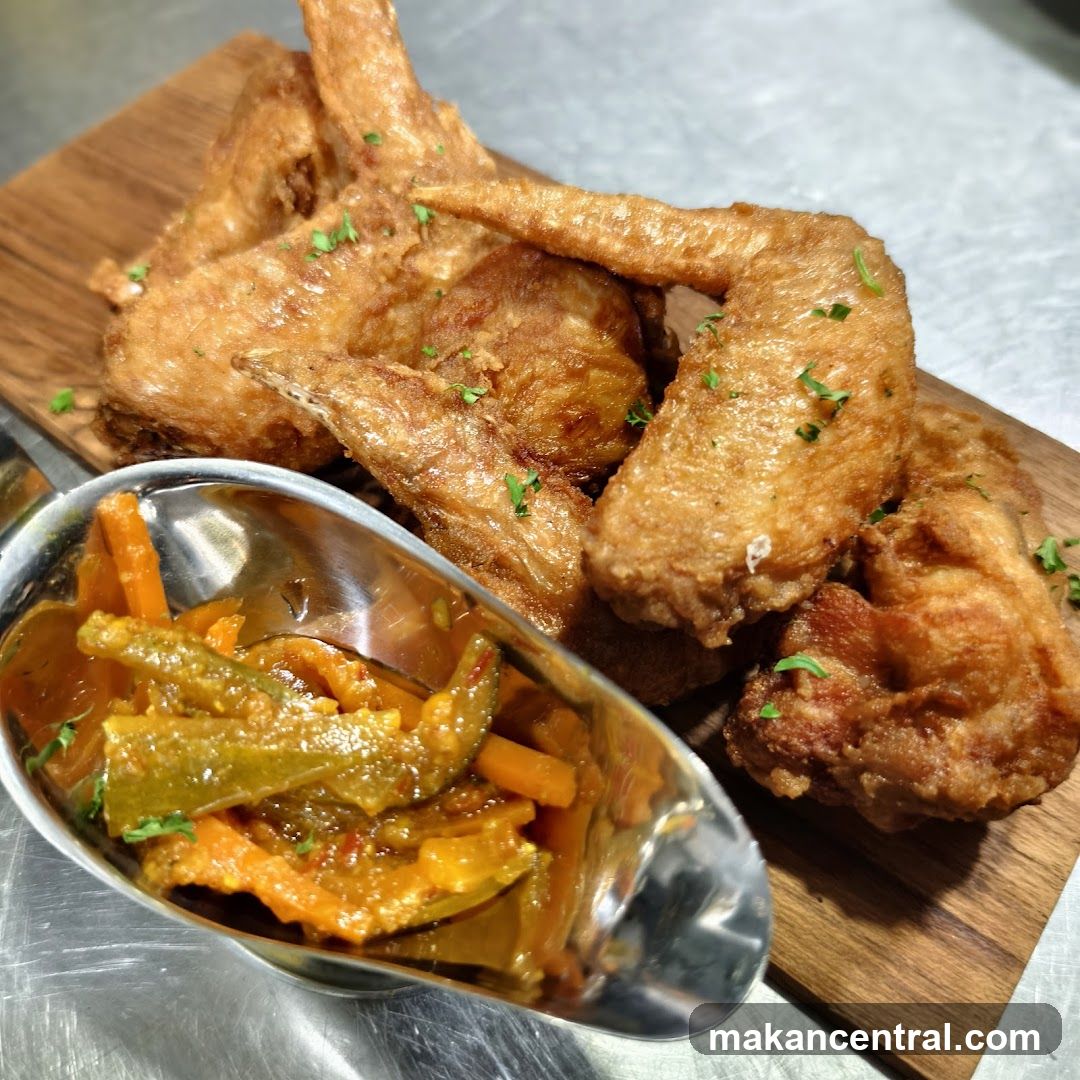 Fried Chicken Wings with Pickled Vegetables