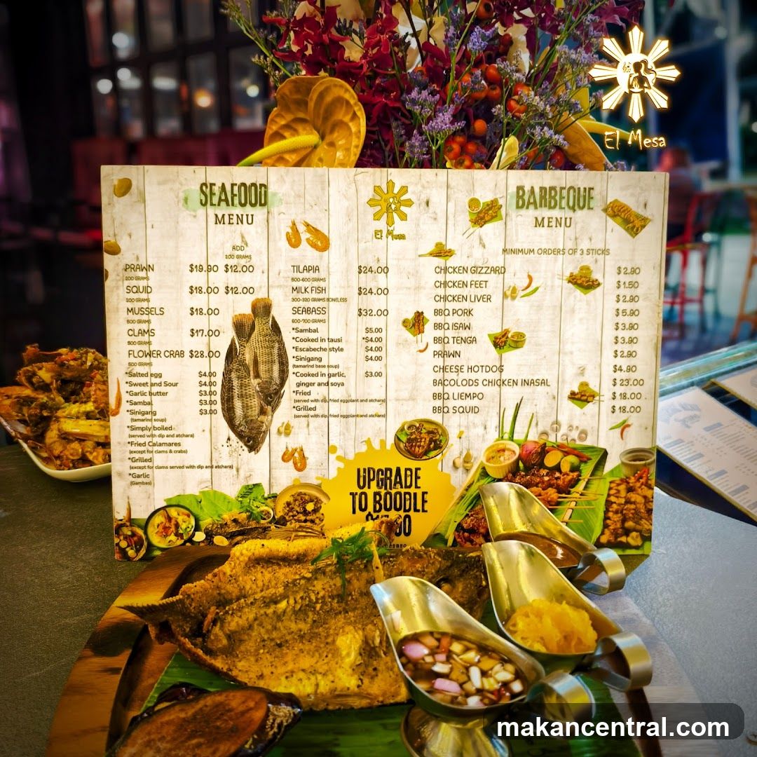 Seafood and Barbeque Menu