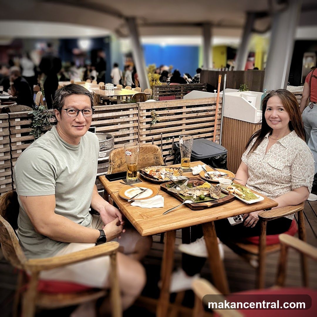Couple Enjoying a Meal Outdoors