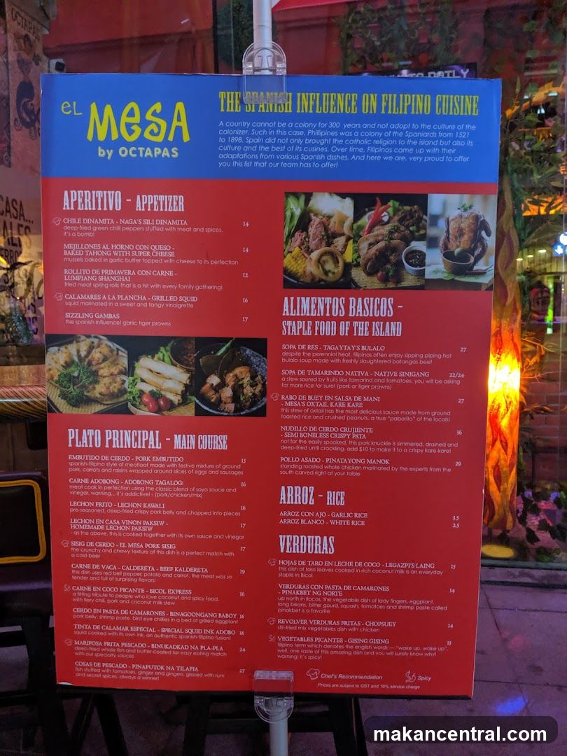 El Mesa by Octapas Menu