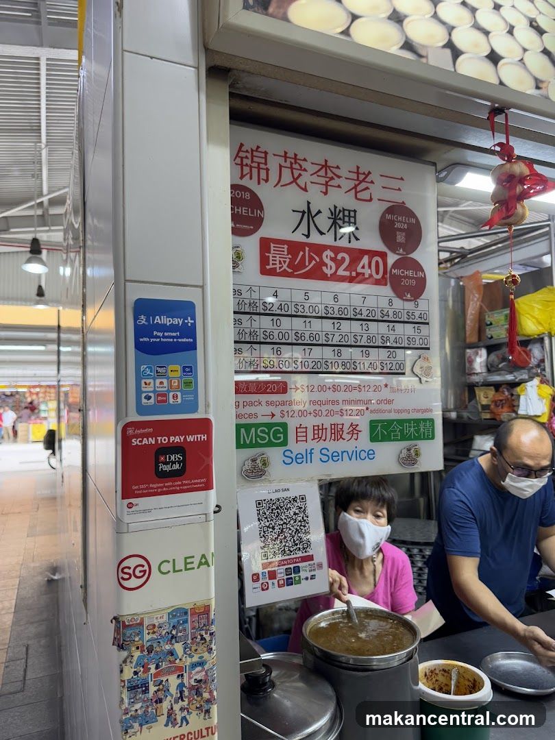 Food Stall Menu and Payment Options