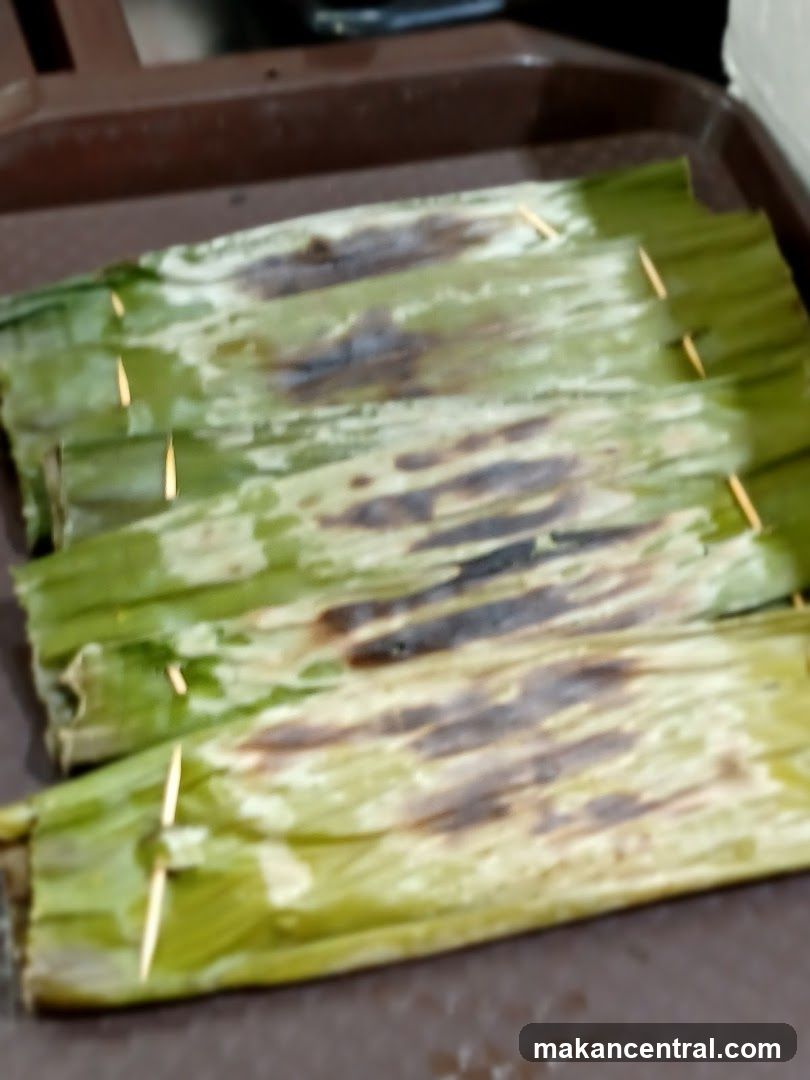 Grilled Food Wrapped in Banana Leaves