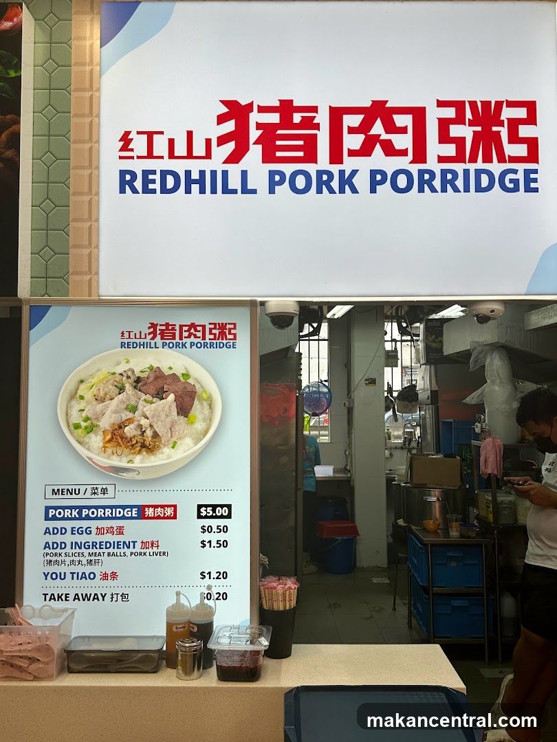 Redhill Pork Porridge Menu