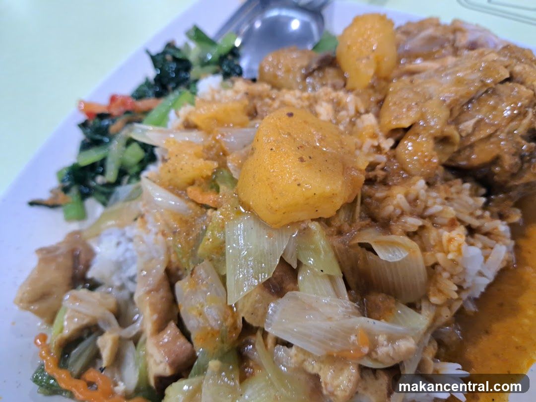 Plate of Rice with Curry and Vegetables