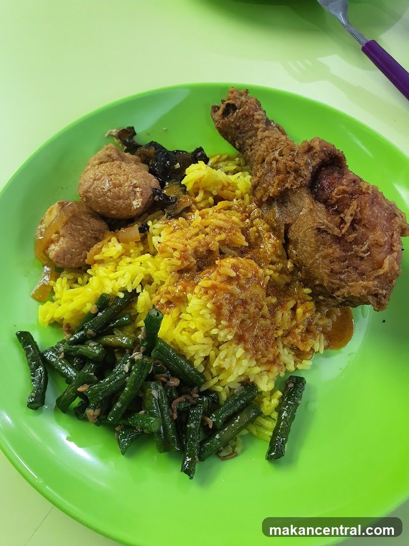Nasi Lemak with Fried Chicken