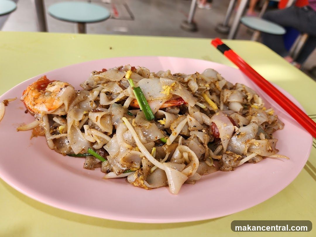 Plate of Stir-Fried Noodles with Shrimp
